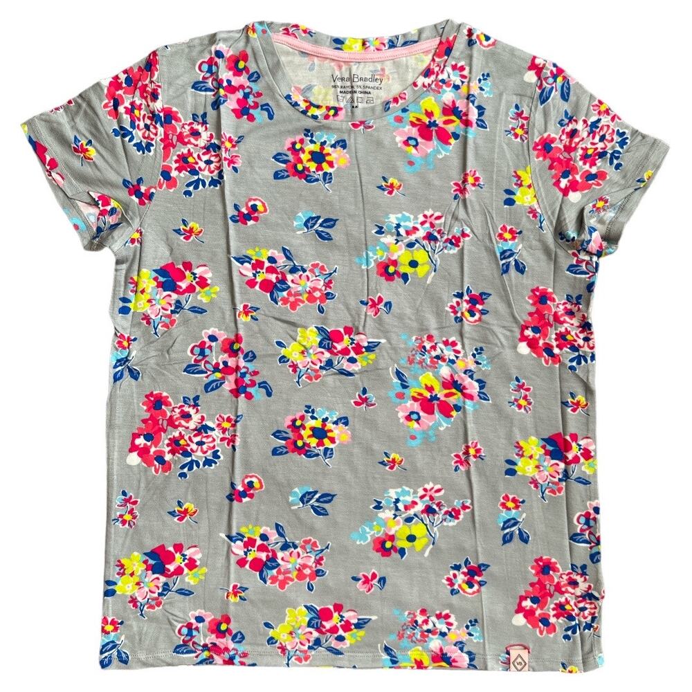 VERA BRADLEY Tossed Posies Cadence Essential Tee w/ Tags, Small